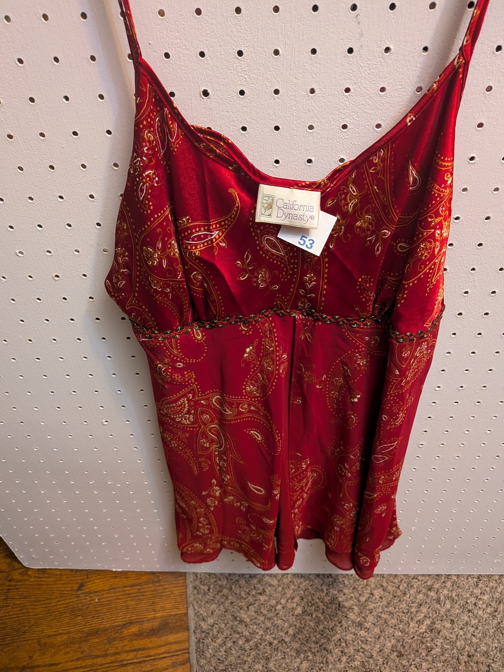 California Dynasty Red Paisley Chemise